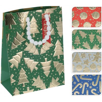 Koopman International b.v. Dárková taška vánoční 30x12x40 cm (extra velká) - 4 designy – Zboží Dáma