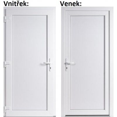Soft vchodové dveře plastové WDS Plné bílé 100x210 cm, levé