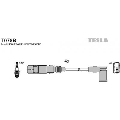 Sada kabelů pro zapalování TESLA T078B – Zboží Mobilmania