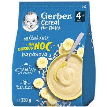 Gerber Cereal for Baby Mléčná kaše na dobrou noc banánová 230 g