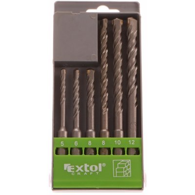 Vrtáky SDS PLUS příklepové do betonu, 6ks, Ř5-6-8x110mm, Ř8-10-12x160mm, EXTOL CRAFT 23901 – Zbozi.Blesk.cz