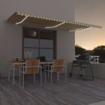 vidaXL Automatická markýza LED a senzor větru 600 x 300 cm žlutobílá – Sleviste.cz