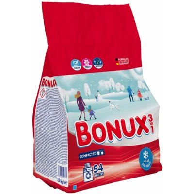 Bonux White Polar Ice Fresh 3v1 prací prášek na bílé prádlo 54 PD 3,51 kg – Zboží Dáma