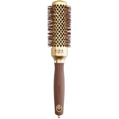 Olivia Garden, Expert Blowout Shine Brush for tvarovanie a sušenie zlatých/hnedých vlasov 35 mm – Zbozi.Blesk.cz