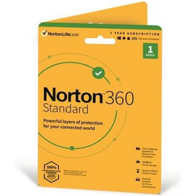 Norton 360 STANDARD 10GB +VPN 1 uživatel pro 1 zařízení na 1rok (21409391) – Hledejceny.cz