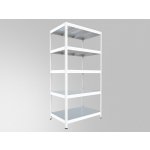 Biedrax Regál 45 x 120 x 240 cm bílý 5 polic pozink – Sleviste.cz