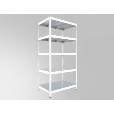 Biedrax Regál 45 x 120 x 240 cm bílý 5 polic pozink – Sleviste.cz