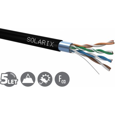 Solarix SXKD-5E-FTP-PE venkovní FTP, Cat5E, drát, PE, box, 100m – Zboží Živě