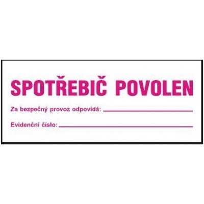 MAGG Spotřebič povolen za bezpečný provoz zodpovídá: - samolepka 210x80mm – Hledejceny.cz