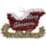 Clayre & Eef Červená plastová vánoční ozdoba sáně – 35x2x23 cm – Hledejceny.cz