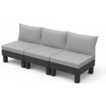 Keter Elements 3sedačková pohovka grafitová 257364 – Zboží Dáma
