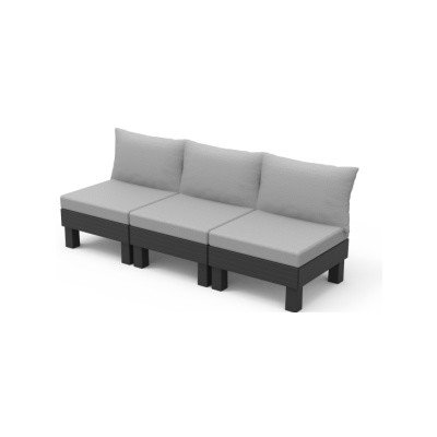 Keter Elements 3sedačková pohovka grafitová 257364 – Zboží Dáma