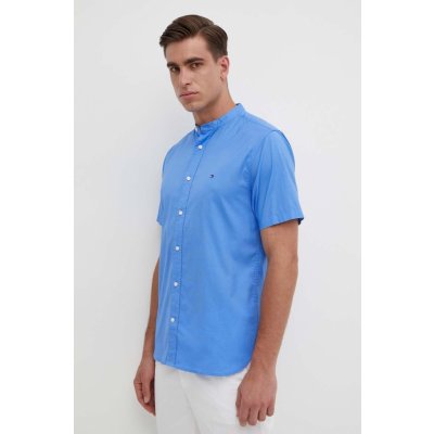 Tommy Hilfiger bavlněná košile regular se stojáčkem MW0MW35275 modrá