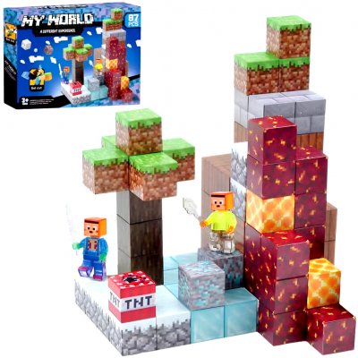 Toybit Magnetická stavebnice Minecraft Diamond Lava TNT 87ks – Zboží Dáma