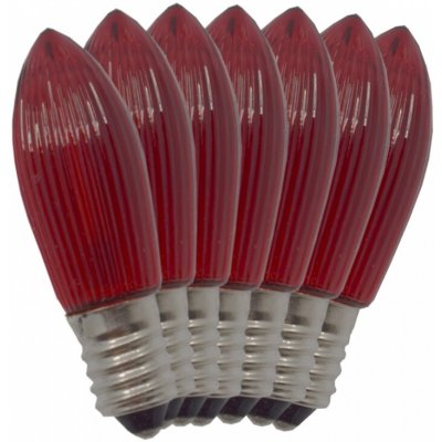ElektroSkalka Žárovky LED 14V až 55V/0,3W E-10 Filament 7ks svíčky červené (1ks) – Hledejceny.cz