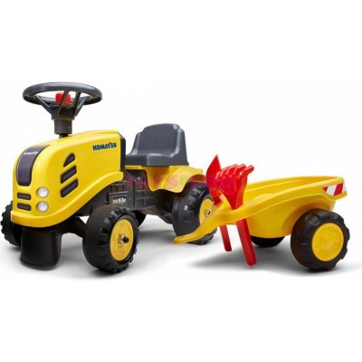 Falk traktor Komatsu žluté s volantem a valník