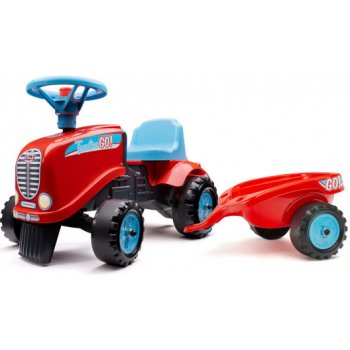 Alltoys Falk traktor Go Farm červené s volantem a valníkem