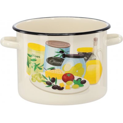 marka niezdefiniowana Emailový hrnec 5,5 L 22 CM krémová olivka *7473 – Hledejceny.cz