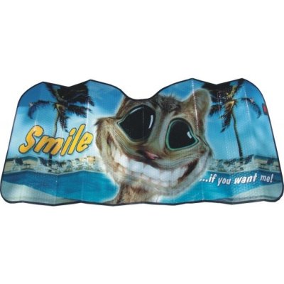 TWISTED WHISKERS Sluneční clona 130x60cm "úsměv kočky" – Sleviste.cz