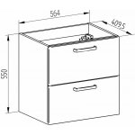 MEREO Leny, koupelnová skříňka s keramickým umyvadlem 60 cm, bíla, nové madlo CN811N – Sleviste.cz