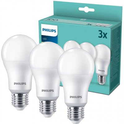Philips žárovka LED klasik, 13W, E27, teplá bílá, 3ks – Zboží Mobilmania