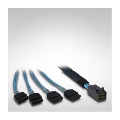 Inter Tech kabel Mini-SAS HD na 4x SATA 0,5m 88885003 – Zboží Živě