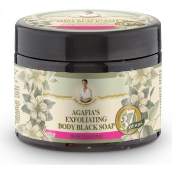 Babushka Agafia 37 Herbs peelingové mýdlo černé 300 ml