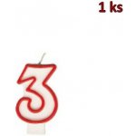 Wimex Svíčka číslice 3 červená 7 5cm – Zboží Dáma