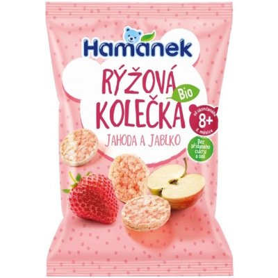 HAMÁNEK Rýžová kolečka jahoda a jablko BIO 35 g – Hledejceny.cz