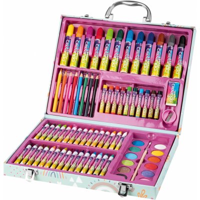 crelando Dětský malířský kufřík 76dílný duha – Sleviste.cz