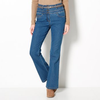 Blancheporte džíny s vysokým pasem střih bootcut modré