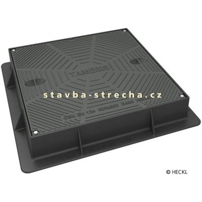 Heckl Kanalizační poklop čtvercový litinový, vč. rámu, TAMESIS Typ poklopu: 600x600 mm, D400 – Zboží Mobilmania