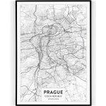 Plakát / Obraz Mapa Praha Napnuté plátno na dřevěném rámu 40 x 50 cm – Zbozi.Blesk.cz