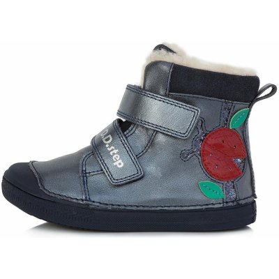 D.D.Step dívčí kožené zimní boty W049-315A s beruškou – Zboží Mobilmania