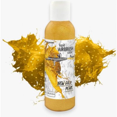 Food Colours airbrush barva tekutá perleťová New Gold Pearl 135 ml – Zboží Dáma