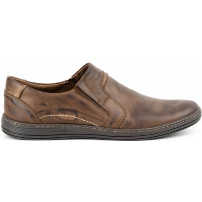 Pánské kožené mokasíny nazouvací slip on 520 tmavě hnědé – Zboží Dáma
