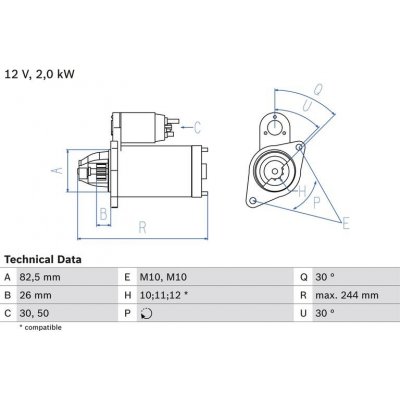 BOSCH 0 986 017 260 Startér (0986017260) | Zboží Auto