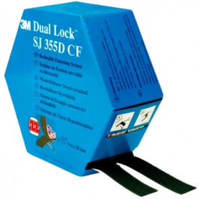 SJ 355DCF, 3M Dual Lock opakovaně uzavíratelný spojovací materiál, černý, šíře 25 mm, balení 2 x 5m – Hledejceny.cz