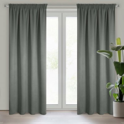 EUROFIRANY ZATEMŇOVACÍ ZÁVĚS NA PÁSCE CARLO 130X300 CM TMAVĚSIVA – Hledejceny.cz