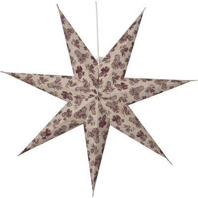 Star trading Vánoční papírová hvězda s červeným dekorem COTTON 60 cm, bez světelného zdroje (083-0 – Hledejceny.cz