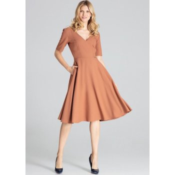 Elegantní šaty M673 brown