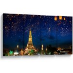 Obraz - Lampióny štěstí, Bangkok, Čtyřdílný 160x80 cm – Hledejceny.cz