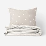 Goldea bavlna povlečení srdíčka na latte s proužky 140x200 70x90 – Zboží Dáma