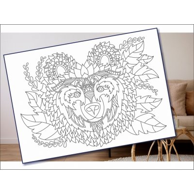 Radost v písku Šablona na pískování medvěd mandala A4 210 x 297 mm – Zboží Dáma