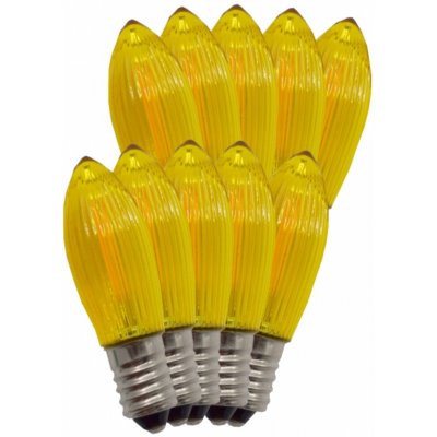 ElektroSkalka LED žárovky 14V až 55V/0,3W E-10 Filament 10ks svíčky žluté (1ks) – Hledejceny.cz