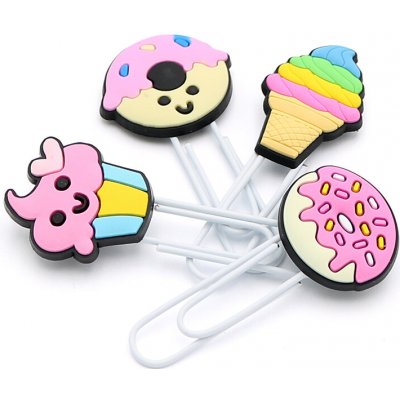 JUNIOR Ozdobná spona /záložka Donut & Ice cream 7 cm (sada 4 ks) – Hledejceny.cz