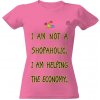 Dámské tričko s potiskem Tričko s potiskem shopaholic dámské Růžová