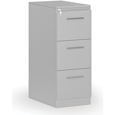 Primo Kovová zásuvková kartotéka s dřevěnými čely A4 3 zásuvky šedá/šedá – Zboží Dáma