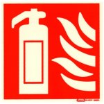 Hasící přístroje 148x148mm - fotoluminiscenční samolepka – Sleviste.cz