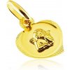 Přívěsky Šperky Eshop Přívěsek ze zlata gravírovaný obrys srdce s vystouplým andílkem S2GG05.10